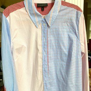 Lane Bryant Patchwork Button Down